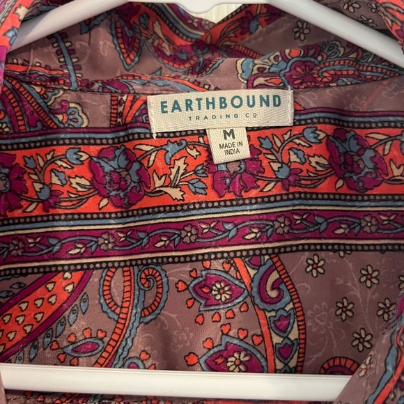 EARTHBOUND TRADING Co. Paisley Y2K boho Print Button medium - Picture 4 of 4